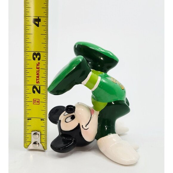 Mickey Mouse Ceramic Figurine St. Patricks Day Theme Lots Of Luck Green Clover D - Picture 5 of 5